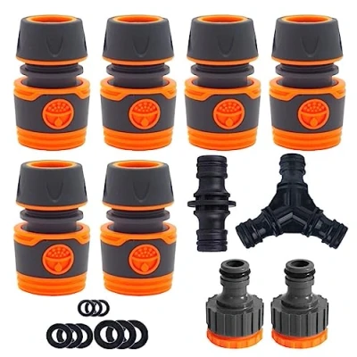 Imagen de 10 Piezas conexión de Manguera Jardín 1/2 Pulgada, Conector Manguera, rápido Jardín, para Lavado Autos y
