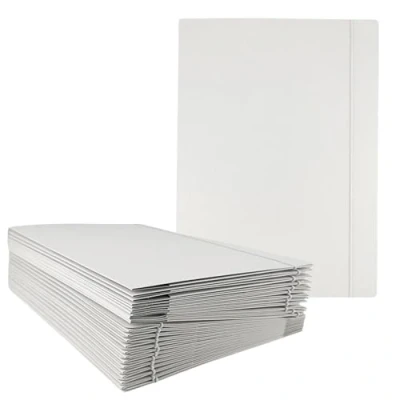Imagen de D.RECT Carpeta de Cartón 25 Piezas Postal con Banda Elástica A4 300 g, Blanco