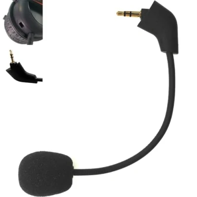 Imagen de V MOTA Micrófono de Juego Repuesto para Auriculares Kingston HyperX Cloud 2 II Core Pro CloudX PS5 computadora Antes 2021 (micrófono Extremo Inclinado con Agujeros