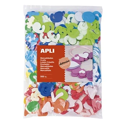 Imagen de APLI Kids 17438 Números Maxi Formas de Goma Eva Adhesivas Números, Color Surtido, 500 Uds