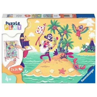Imagen de Ravensburger Puzzle &amp; Play: Aventura Pirata, 4 Años o Más, Puzzle, Puzles Niños Años, Juegos Educativos Niños, Regalo Niño 2x24 piezas
