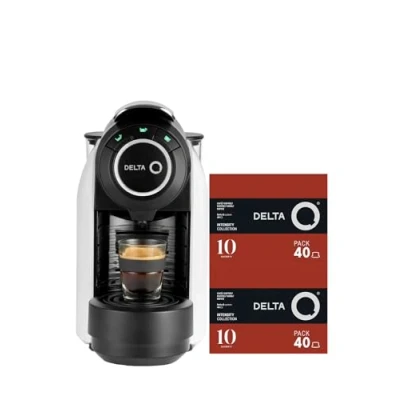 Imagen de Delta Q Cafetera de Cápsulas Qool Evolution Color Blanco 19 Bares Presión Capacidad 1 L Incluye 2 Packs 40 Café Qalidus Intensidad 10