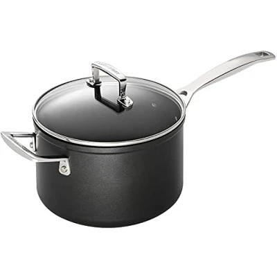 Imagen de Le Creuset Cazo de aluminio antiadherente, diámetro 16 cm, para todas las fuentes calor, incluso la inducción, Antracita/Plateado, 51108160010302