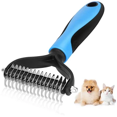 Imagen de Nobleza Cepillo Perro de Pelo Largo, Peine Gato, Rastrillo Deslanador Perros, y Elimina el subpelo los enredos 17 * 9cm (M)