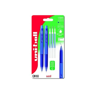 Imagen de uni ball URN 181 07 Bolígrafos de gel borrables, punta bola 0,7 mm para escritura, dibujo y coloración supersuaves, borrador fácil retracción un frotamiento seguro estable. 2 + 3