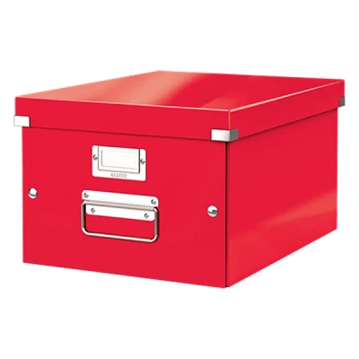 Imagen de Leitz WOW Caja de Almacenamiento A4, Gama Click &amp; Store, Cartón Mediana para Almacenaje, Rojo, 60440026