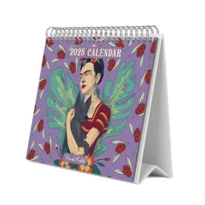 Imagen de Calendario sobremesa 2025 Frida Kahlo 2025: base resistente mesa 2025, Planificador mensual: con espacio para anotar y vista mensual global