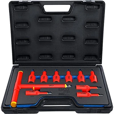 Imagen de BGS 7131 Juego de puntas vaso VDE entrada 12,5 mm (1/2&quot;) perfil en T (para Torx) T20 T55 10 piezas