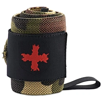 Imagen de Harbinger Red Line Muñequeras de levantamiento pesas 18 pulgadas para hombres y mujeres (par), camuflaje