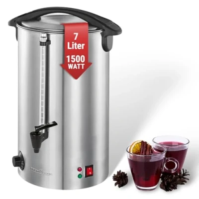 Imagen de ProfiCook PC HGA 1196 Dispensador de Bebidas Calientes Tanque automático 7 L Acero inoxidable 1500 W Color Plateado