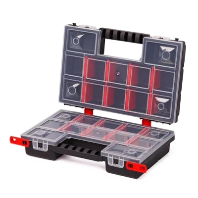 Imagen de Mivos Caja de surtido 2 caras 287 x 186 100 mm clasificación lados con 64 compartimentos ajustables tornillos Organizador accesorios