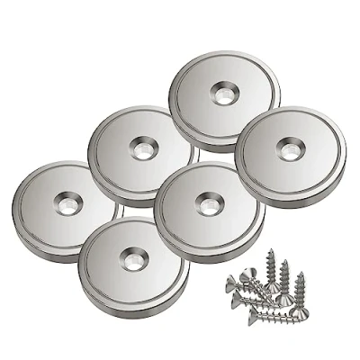Imagen de Magnetpro 6 unidades de imanes con cápsula, 40 kg, fuerza tracción, 32 x 8 mm, imán agujero