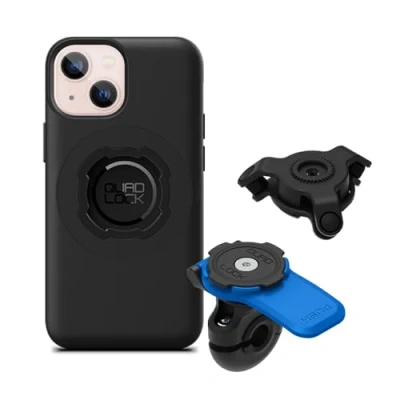 Imagen de Quad Lock Kit de soporte para teléfono con espejo motocicleta amortiguador vibración y funda iPhone 13 Mini MAG