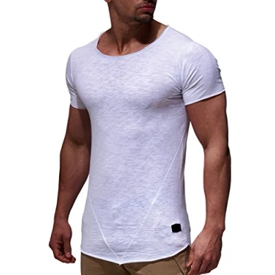 Imagen de Leif Nelson Camiseta para Hombre con Cuello Redondo LN 6281 Blanco X Large