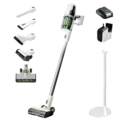 Imagen de Greenworks GD24SVK4D Aspiradora sin Cable Lujosa, Succión Alta Potencia, Operación 45min, Filtro HEPA, Pelo de Mascotas, Potencia 3 Niveles, Batería 24V 4Ah, Súper Cargador Soporte, Garantía Años