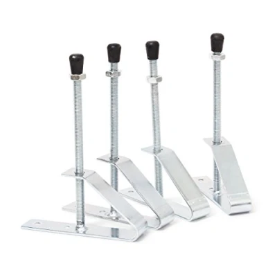 Imagen de Relaxdays 4 Soportes de pared para neumaticos, 13.5 x 2.5 18.5 cm, Acero con tapones goma