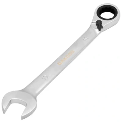 Imagen de DAKCOS Llave Combinada con Carraca Trinquete Reversible de 19mm CR V acabado cromado mate
