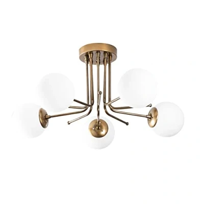 Imagen de wonderlamp W D000010 Lámpara de Techo con Tulipas Opal para Dormitorio y Salón Marga, 5 Luces