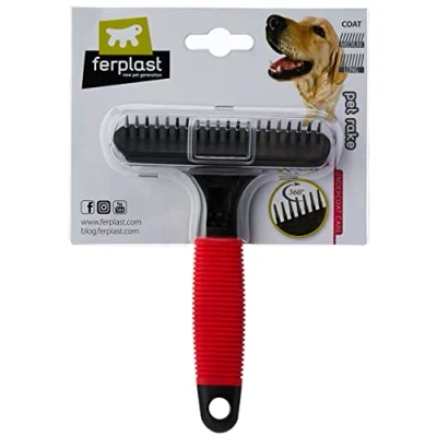 Imagen de Ferplast Rastrillo para Perros Gro 5872, Púas Redondeadas giratorias, óptimas el submanto de Animales Pelo Medio y Largo, 15,5 x 11 h 3,3 cm, Negro (85872799)