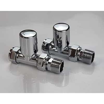 Imagen de Manissa Milano Válvulas de radiador Rectas cromadas para toallero, 15 mm
