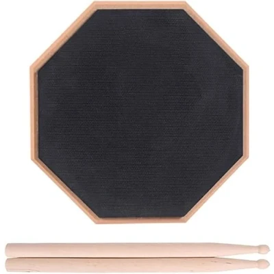 Imagen de ROCKSTAR Practice Pad Almohadilla de Tambor Silenciosa LDP 8 BK para Práctica Percusión, 20cm, Caja Sorda con Baquetas, Negra