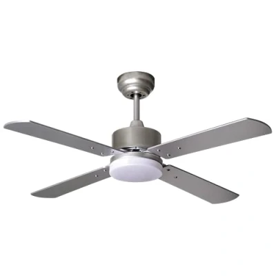 Imagen de BEL AIR HOME Ventilador de Techo KENIA con Motor DC y Luz Led Integrada 20W 4 Aspas Reversibles. Control Remoto 6 Velocidades. Perfecto para Iluminar refrescar (Plata/Haya)