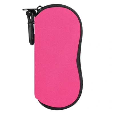 Imagen de MoKo Funda de Gafas Ultra Ligera Neopreno, Bolsa Almacenaje Anteojos Suave con Cremallera y Mosquetón, Organizador Ideal para Almacenar Lápices Tarjetas Cambio, Magenta