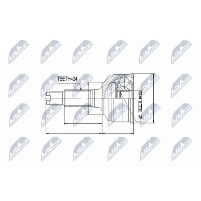 Imagen de NTY NPZ DA 012 Junta Homocinética Eje delantero, derecha, izquierda DAIHATSU: CUORE 6, Terios I