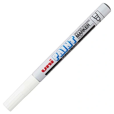 Imagen de Faber Castell Uni Ball 182301 Marcador de Laca Paint PX 203 con Punta Fina, Color Blanco