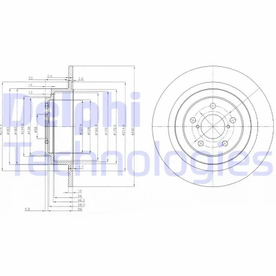 Imagen de DELPHI BG4154 Disco de freno 290 10 5 macizo aceitado sin procesar cojinete rueda, anillo sensor ABS SUBARU: Legacy 3 Limousine, Outback II