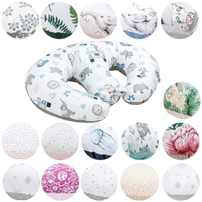 Imagen de Bellochi Amohada Embarazada para Gemelos Algodón y Terciopelo Cojin Lactancia con Funda 40x60 cm Almohada de Posicionamiento del Bebé Safari