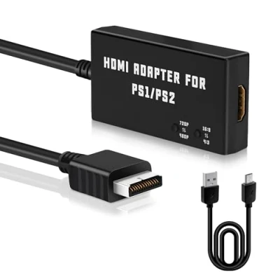 Imagen de Mcbazel PS1/PS2 HDTV Adaptador HDMI Soporte 4:3/16:9 Relación de Pantalla 480p/720p Convertidor para