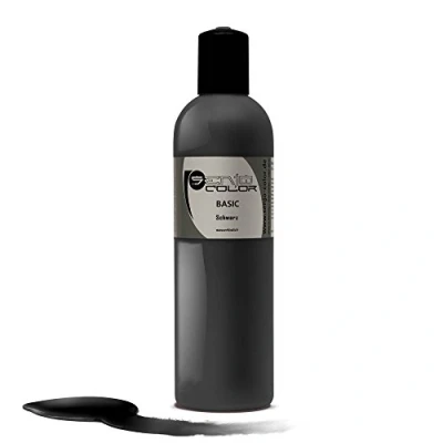 Imagen de Senjo Color Pinturas básicas para el cuerpo I Pintura cosmética soluble en agua Líquido aerógrafo y pincel 250 ml negro