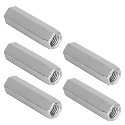 Imagen de 5Pcs Acero M10 * 40 Tuerca Hexagonal Larga 50 de Acoplamiento Rosca Sujetadores Zinc Plateado(M10*40)