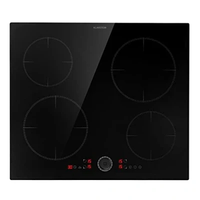 Imagen de Klarstein Placa Induccion de 4 Fuegos, Vitroceramica Placas Sobremesa con Control Táctil Inteligente 7000W, Pantalla Digital y Función Temporizador, Cocinas Eléctricas