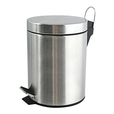 Imagen de MSV 5 L Cubo DE Basura con Pedal INOX 5L, Acero Inoxidable, Gris Satinado, 27.7x20.5x20.5 cm