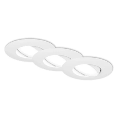 Imagen de BRILONER Juego de 3 focos LED empotrables 230V, para baño IP65, techo regulables continuamente, LED, techo, lámpara baño, blanco, 90x45 mm (PxH)