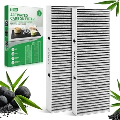 Imagen de Inwee 2 Filtros Para BORA Basic BAKFS, Juego de Carbón Activado Campanas Extractoras GP4 BHU/BIU/BFIU, Filtro BAKFS