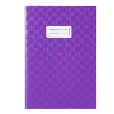 Imagen de HERMA 7446 Sobres con tapa DIN A4 Bast, fundas etiqueta y estructura de rafia, lámina polipropileno resistente lavable, juego 25 grapas, color morado