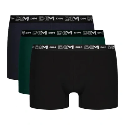 Imagen de Dim Coton Stretch Respirant Maintien Optimal X3 Boxer, Negro/Vrt Trop/Bl Denim, XXL (Pack de 3) para Hombre