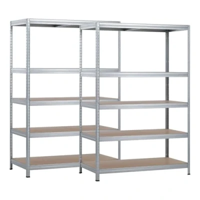 Imagen de 7H SEVEN HOUSE Pack 2 Estanterías Modulares Galvanizadas con 5 Baldas Ajustables 180x120x60cm 1250Kg 7house