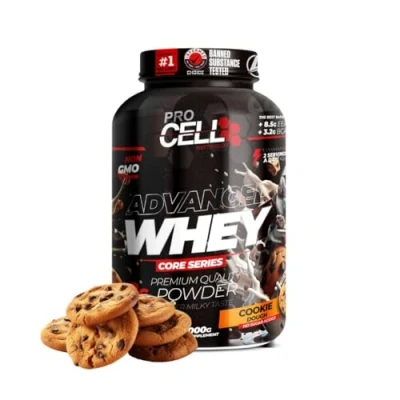 Imagen de WheyCore Proteinas Whey (2kg) Sabor Cookies, Zero Azúcar, 21g de Proteina, 66 Servicios Protein Concentrado y Aislado Suero para Masa Muscular en Polvo Batidos