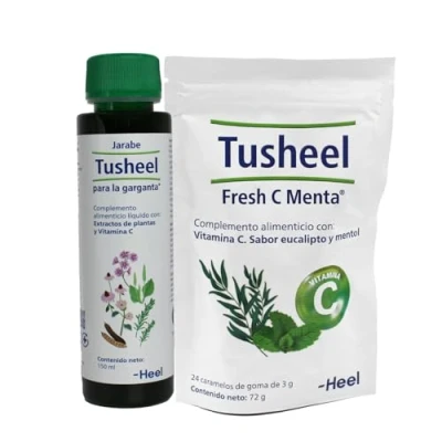 Imagen de Heel Pack Tusheel Jarabe Para la Garganta/Tusheel Fresh C Menta Con Extractos de Plantas y Vitamina CAyuda a aliviar Tos los signos Congestión Nasal naturalmenteNi gluten ni lactosa