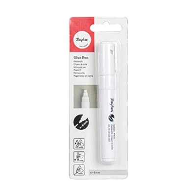 Imagen de Rayher 30235000 Glue Pen Bolígrafo (Punta biselada, 4 6 mm, 1 Unidad), Blanco, normal