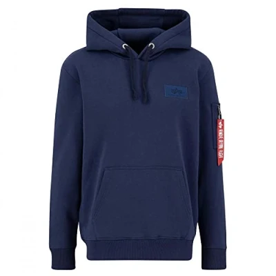 Imagen de Alpha Industries BACK Hoody Jersey con capucha, Hombre, Talla: XL, Ultra navy