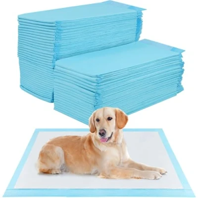 Imagen de YSWOVUO 50 Piezas Empapadores Perros, 60 x 90cm Almohadillas adiestramiento Perro, de Perros y Cachorros, Superficie Secado Rápido
