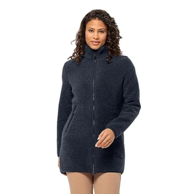 Imagen de Jack Wolfskin High Curl Coat W Chaqueta de Forro Polar, Azul Oscuro, XS para Mujer
