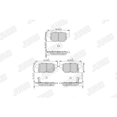 Imagen de JURID 572632J Juego de pastillas freno con avisador acústico desgaste sin accesorios TOYOTA: Auris Hatchback, Prius III Hatchback