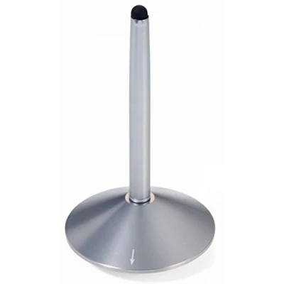 Imagen de TROIKA bolígrafo y lápiz capacitivo para pantalla táctil, soporte con función de giroscopio, mina negra, aluminio anodizado titanio