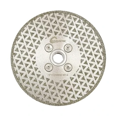 Imagen de Disco Diamante Corte y Rectificado 125mm SANLEETEK Doble Cara Electrochapado para Granito Mármol Cerámica Gres Porcelánico Cuarzo M14 Rosca